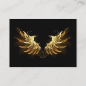 Gouden engelenvleugels op een zwarte achtergrond plaatskaartje (Voorkant)