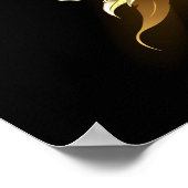 Gouden engelenvleugels op een zwarte achtergrond poster (Hoek)