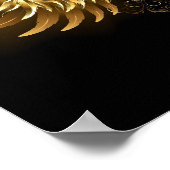 Gouden engelenvleugels op een zwarte achtergrond poster (Hoek)