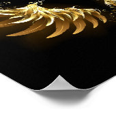 Gouden engelenvleugels op een zwarte achtergrond poster (Hoek)