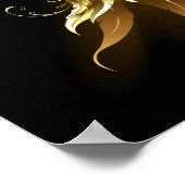 Gouden engelenvleugels op een zwarte achtergrond poster (Hoek)