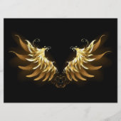 Gouden engelenvleugels op een zwarte achtergrond programmakaart (Voorkant)