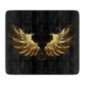Gouden engelenvleugels op een zwarte achtergrond snijplank (Voorkant)