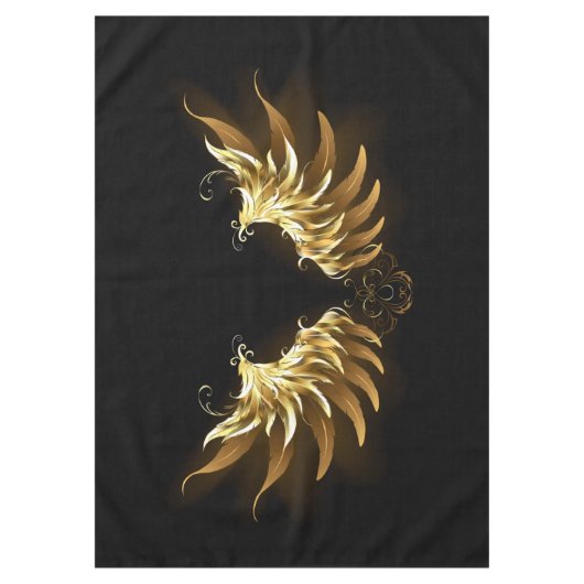 Gouden engelenvleugels op een zwarte achtergrond tafelkleed (Voorkant)