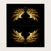 Gouden engelenvleugels op een zwarte achtergrond visitekaartje (Buitenkant ongevouwen)