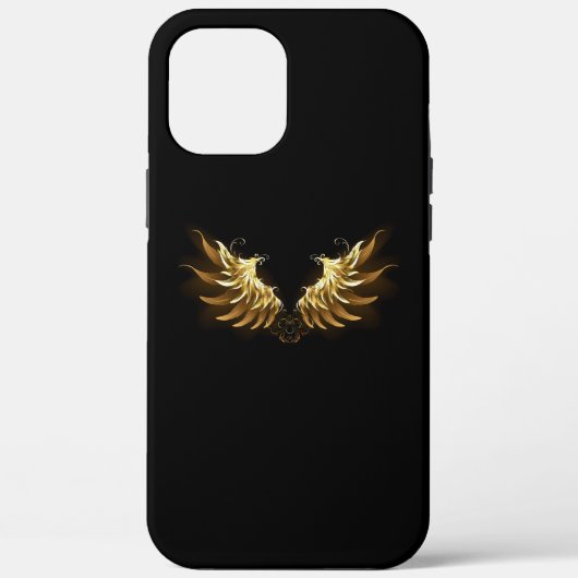 Gouden engelenvleugels op zwarte achtergrond Case-Mate iPhone case (Achterkant)