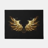Gouden engelenvleugels op zwarte achtergrond deurmat (Voorkant)