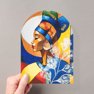 Gouden Erfenis Afrikaanse Vrouw Kunst Acryl Uitnod Uitnodigingen