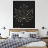 Gouden Esdoornblad Botanische Kunst Canvas Cadeau Afdruk (Insitu (Slaapkamer))