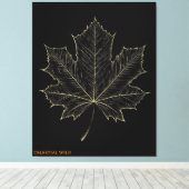 Gouden Esdoornblad Botanische Kunst Canvas Cadeau Afdruk (Insitu (Houten vloer))