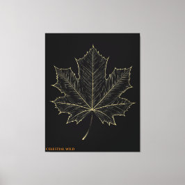 Gouden Esdoornblad Botanische Kunst Canvas Cadeau Afdruk