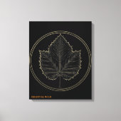 Gouden Esdoornblad Cirkel Botanisch Kunst Canvas C Afdruk (Voorkant)