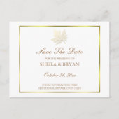 Gouden esdoornblad Sla de datum post Kaart op (Voorkant)