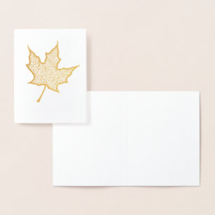 Gouden Esdorenblad Folie Kaarten