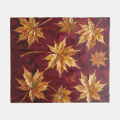 Gouden esdorenbladeren Herfst Schilderij Fleece Deken (Voorkant (Horizontaal))