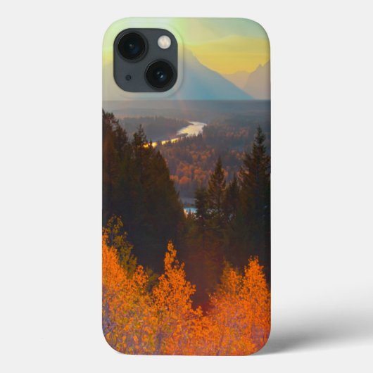 Gouden Espen boven Snake River bij zonsondergang Case-Mate iPhone Case (Achterkant)