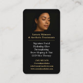 Gouden Estheet QR-code Luxe Zwarte Schoonheid Visitekaartje (Achterkant)
