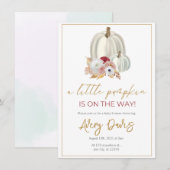 Gouden Esthetische Bloemige Pompoen Thema Herfst Kaart (Voorkant / Achterkant)