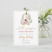 Gouden Esthetische Bloemige Pompoen Thema Herfst Kaart (Staand voorkant)