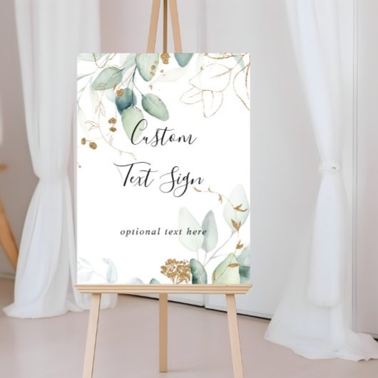 Gouden Eucalyptus Calligrafie Tekstbord met Eigen Poster