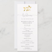 Gouden Eucalyptus Elegant Formeel Huwelijksprogram (Voorkant)