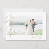 Gouden Eucalyptus Fotobruiloft Bedankkaart (Voorkant)