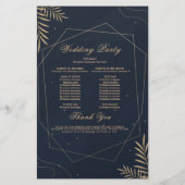 Gouden Eucalyptus Geometrische Huwelijksprogramma  (Achterkant)