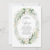 Gouden Eucalyptus groen krans Boho doop Kaart (Voorkant)