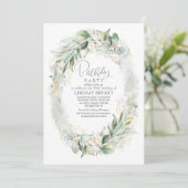 Gouden Eucalyptus groen krans Boho verjaardag Kaart (Staand voorkant)