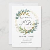 gouden eucalyptus groen Photo Save The Date  Kaart (Voorkant)