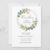 gouden eucalyptus groen Photo Save The Date Kaart (Voorkant)