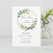 gouden eucalyptus groen Photo Save The Date Kaart (Staand voorkant)