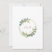 gouden eucalyptus groen wedding uitnodiging (Achterkant)