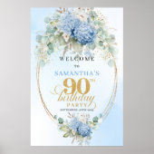 Gouden Eucalyptus Hydrangea's 90ste verjaardag wel Poster (Voorkant)