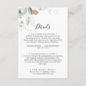 Gouden Eucalyptus Kalligrafie Bruiloft Details Informatiekaartje (Voorkant)