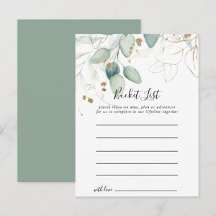 Gouden Eucalyptus Kalligrafie Bucket List Kaarten
