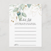 Gouden Eucalyptus Kalligrafie Bucket List Kaarten (Voorkant)