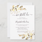 Gouden Eucalyptus Kalligrafie Gouden Huwelijk Kaart (Voorkant)