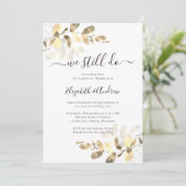 Gouden Eucalyptus Kalligrafie Gouden Huwelijk Kaart (Staand voorkant)