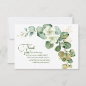 Gouden Eucalyptus krans groen Zee Bedankkaart (Achterkant)
