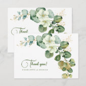 Gouden Eucalyptus krans groen Zee Bedankkaart (Voorkant / Achterkant)