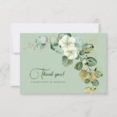 Gouden Eucalyptus krans groen Zee Bedankkaart (Voorkant)