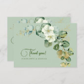 Gouden Eucalyptus krans groen Zee Bedankkaart (Voorkant / Achterkant)