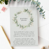 Gouden Eucalyptus Krans Groen Zee Glazen Details Informatiekaartje