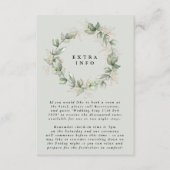 Gouden Eucalyptus Krans Groen Zee Glazen Details Informatiekaartje (Voorkant)