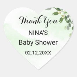 Gouden eucalyptus laat groen dank u ronde hart sticker