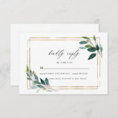 Gouden Eucalyptus Leaf Bruiloft RSVP Kaart (Voorkant / Achterkant)