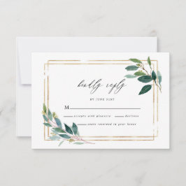 Gouden Eucalyptus Leaf Bruiloft RSVP Kaart