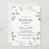 Gouden Eucalyptus Loof Bruidsmeisjesfeest  Kaart (Voorkant)