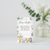 Gouden Eucalyptus Safari Luier Raffle Insert Visitekaartje (Staand voorkant)